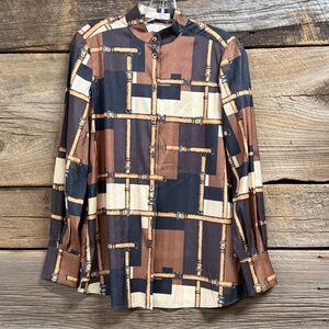 Etcetera Equestrian print blouse , Size 0,
